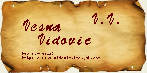 Vesna Vidović vizit kartica